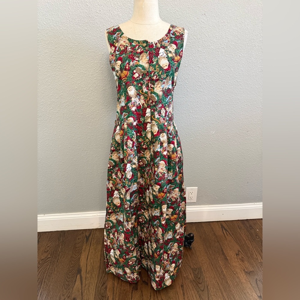 Vintage Pam's Closet Christmas Old World Santa Holiday‎ Dress